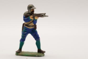 Landsknecht crossbowman standing with French helmet